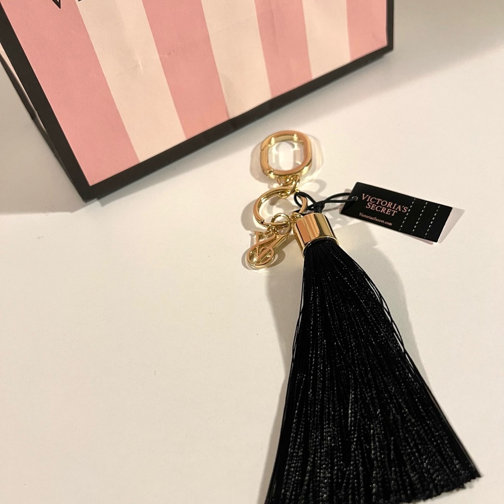Victoria's Secret Black and Gold Keychain Tassel